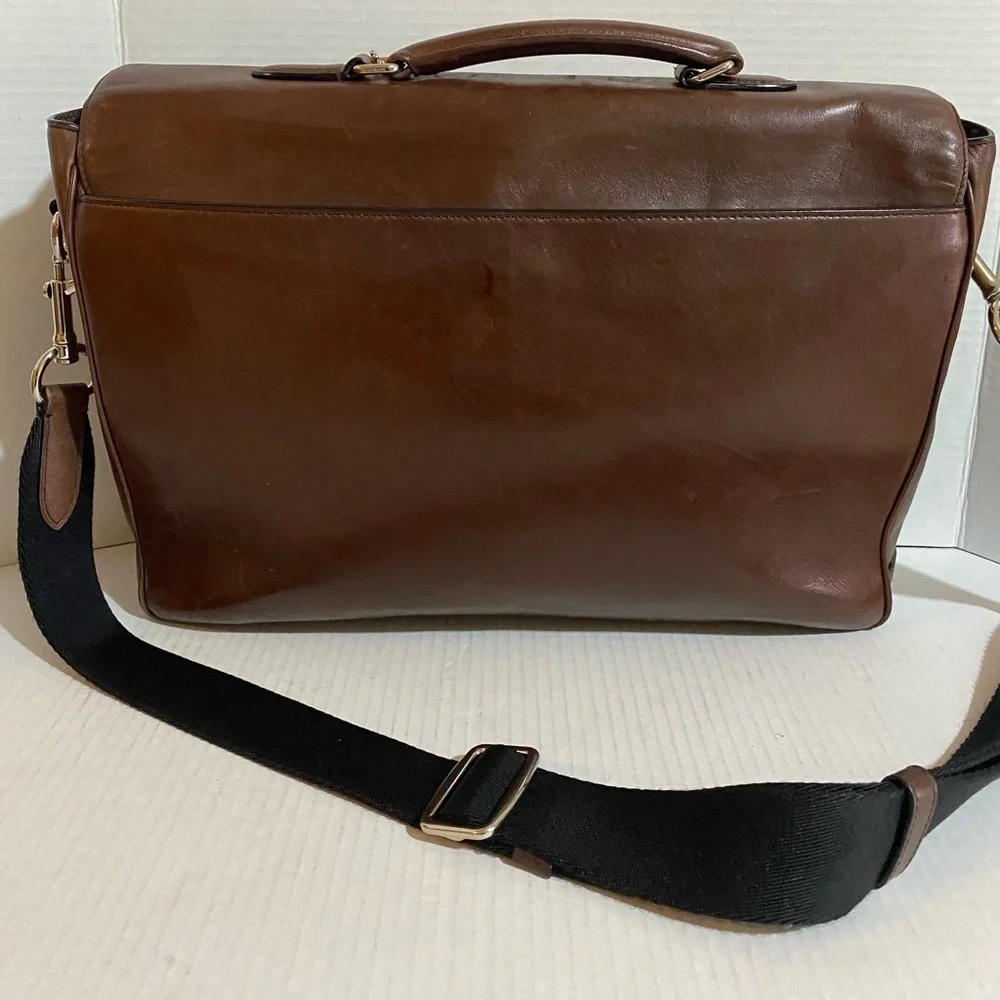 Coach vintage unisex briefcase/ messenger, Elegant Brown Leather crossbody bag